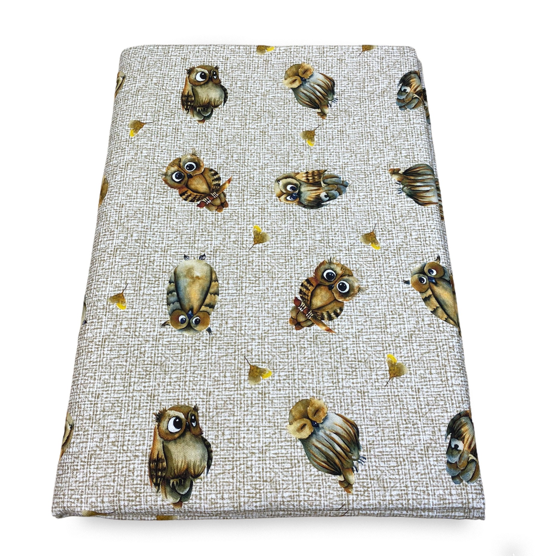 TELO ARREDO copritutto GRAN FOULARD COPRILETTO copridivano tessuto DIGITY  GUFI gufetti grigio in puro cotone