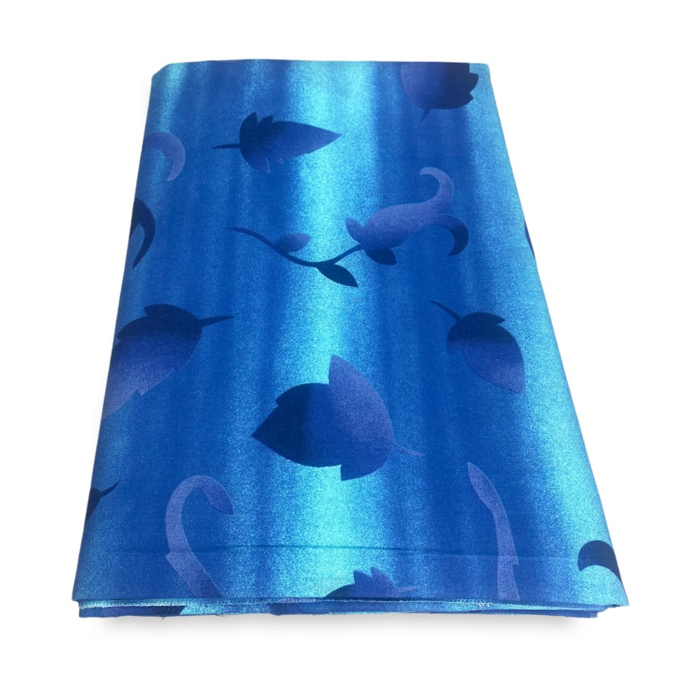 TELO ARREDO copritutto GRAN FOULARD copriletto COPRIDIVANO tessuto FOGLIA  BLU