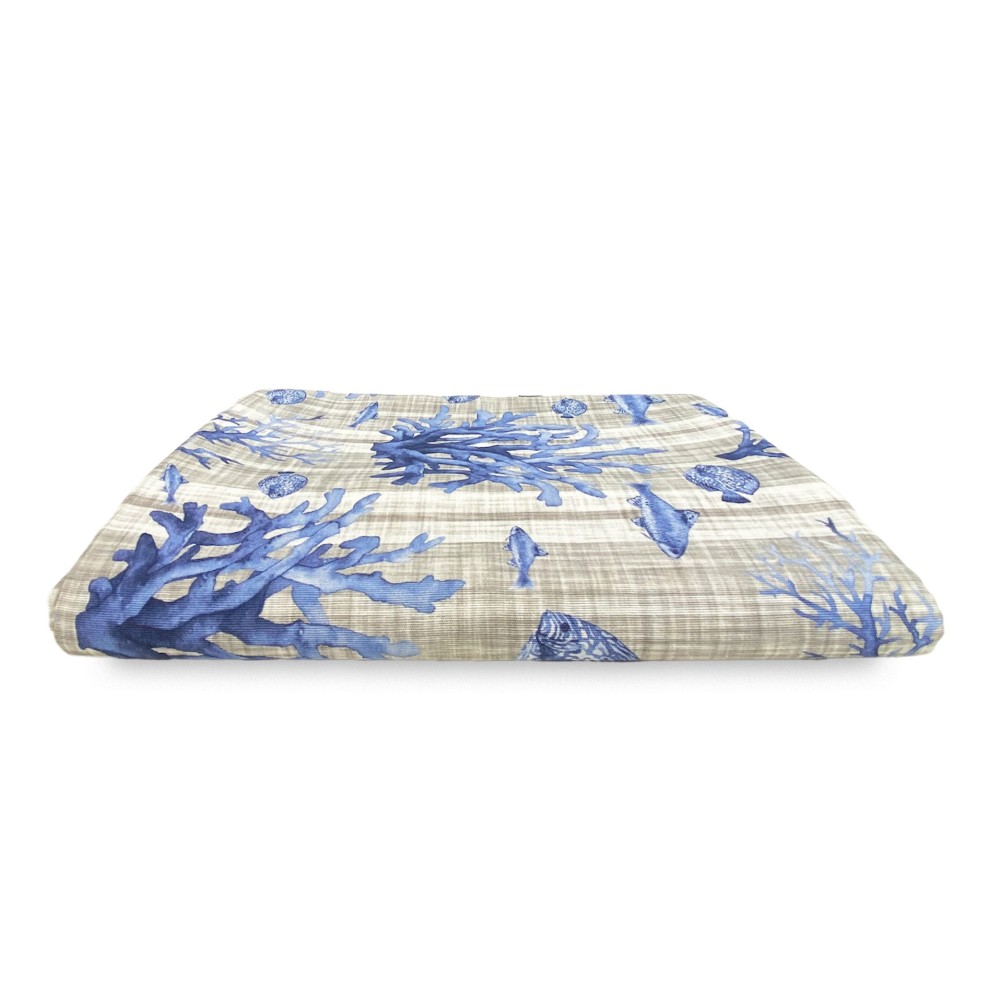 TELO ARREDO copritutto GRAN FOULARD COPRILETTO copridivano PESCI mare  marino BLU