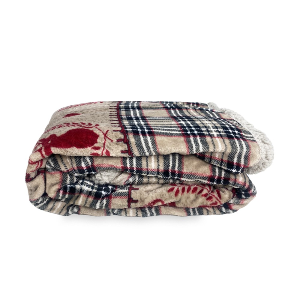 PLAID in morbido PILE SHERPA Coperta STELVIO in Stile Tirolese