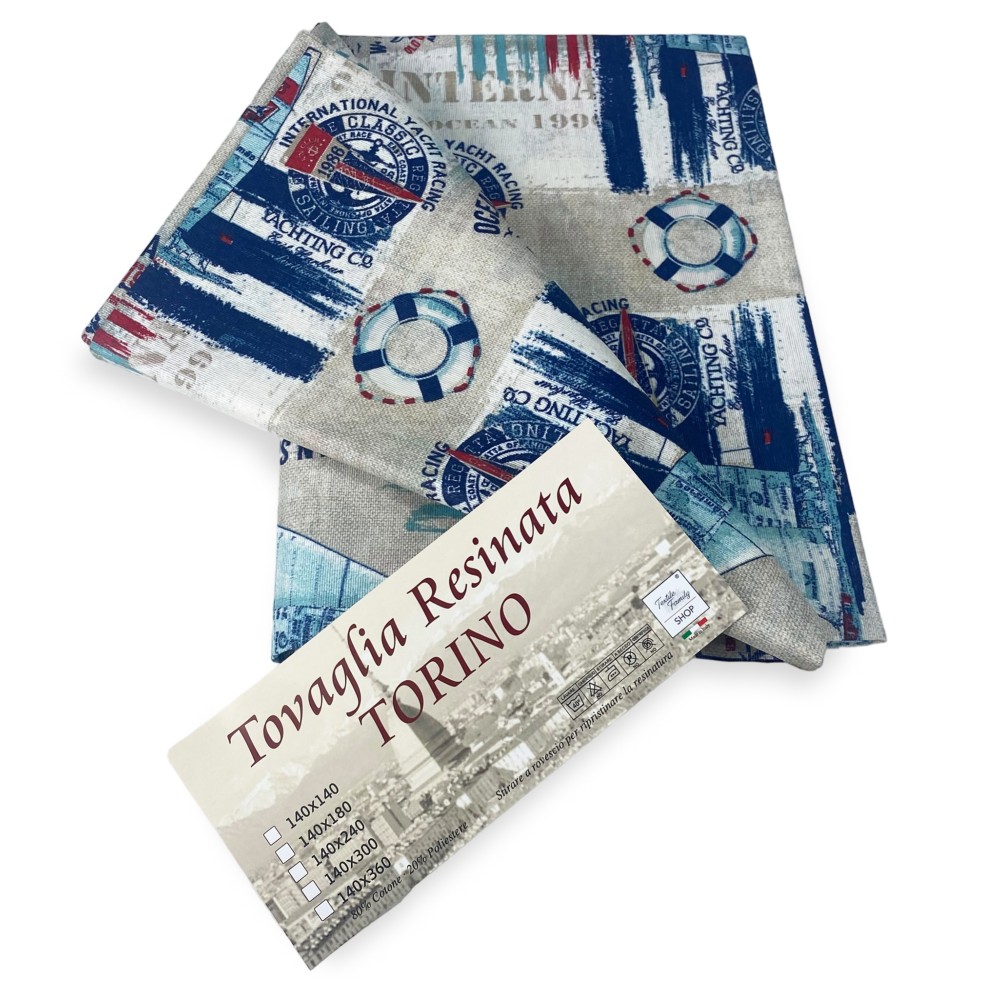 TOVAGLIA antimacchia RESINATA TORINO mare VELA Blu