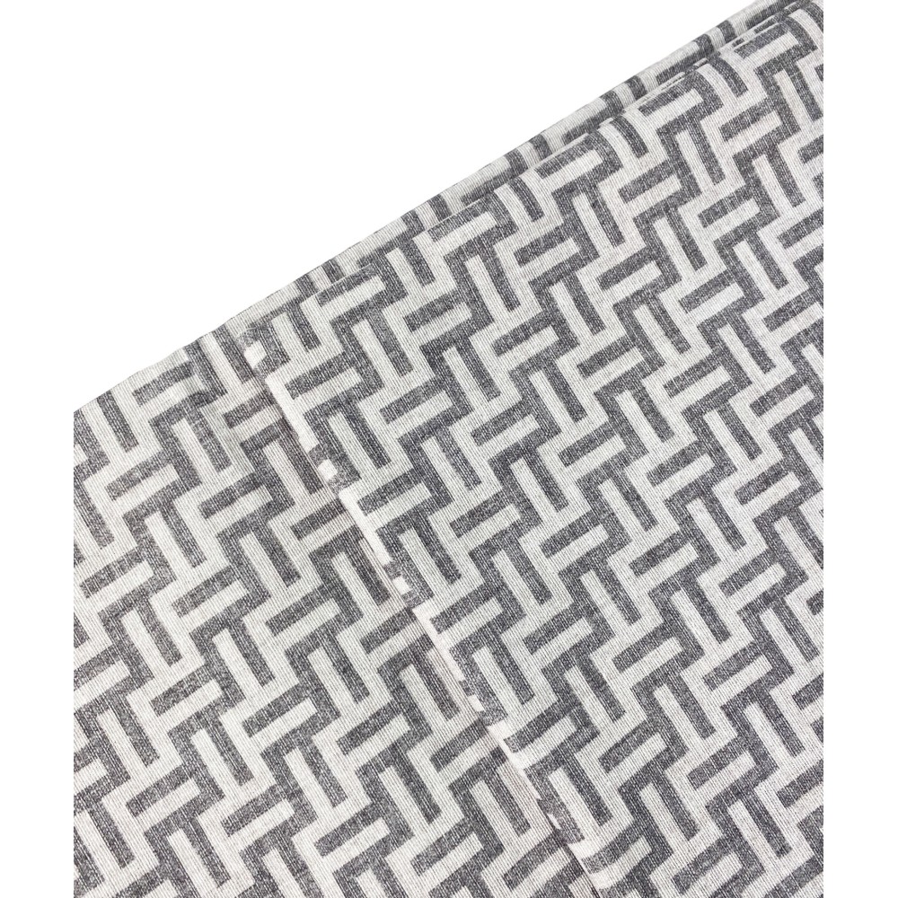 Tovaglia anti macchia moderna con disegno cashmere sul grigio nero