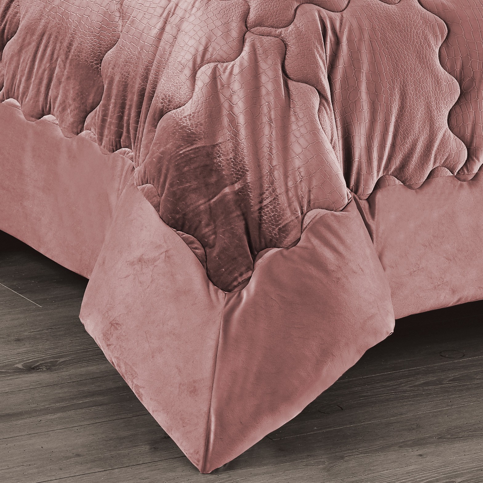 TRAPUNTA Piumone in Soffice Velluto ROSA Effetto Piuma 2 Piazze  Matrimoniale ELISIR Jacquard