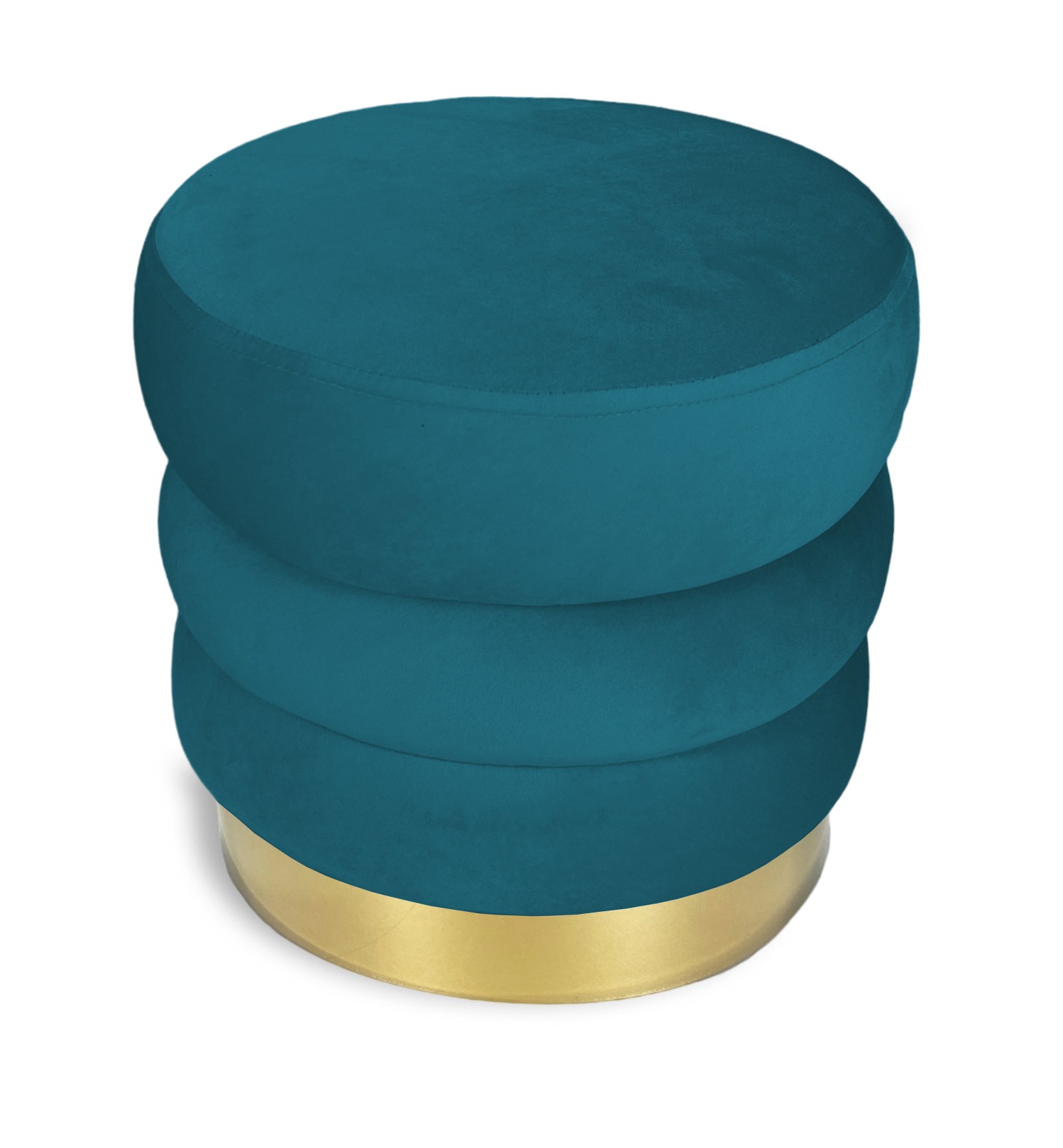 POUF Poggiapiedi Cilindro VELVET in Velluto Unito Blu