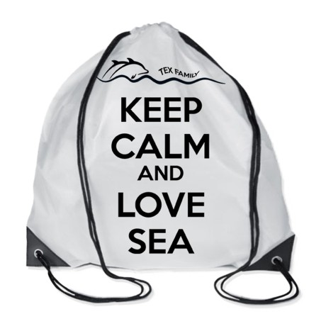 FOUTA FISH SERVIETTE DE PLAGE bleu GRANDE TAILLE CM.100X200 avec sac à dos Beach KEEP CALM