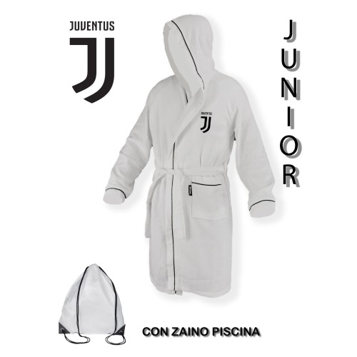 PEIGNOIR BÉBÉ, UN GARÇON, ORIGINE DE LA JUVE À LA JUVENTUS EN MICROSPUGNA BLANC NOIR