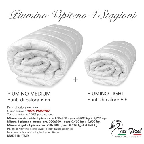 PIUMINO OCA TEX TIROL © VIPITENO  4 STAGIONI 100% PIUMINO OCA