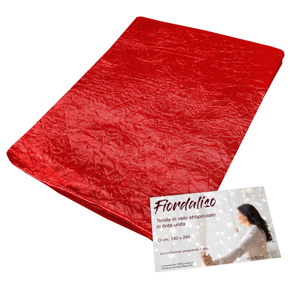 TENDA FIORDALISO in tinta ROSSO FUOCO CM. 140X290 confezionata